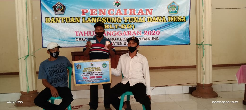 Pembagian BLT DD Bulan Desember 2020 Desa Bululawang Kecamatan Bakung Kabupaten Blitar