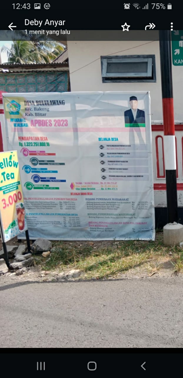 REALISASI APBDES TAHUN 2023 DESA BULULAWANG KECAMATAN BAKUNG KABUPATEN BLITAR