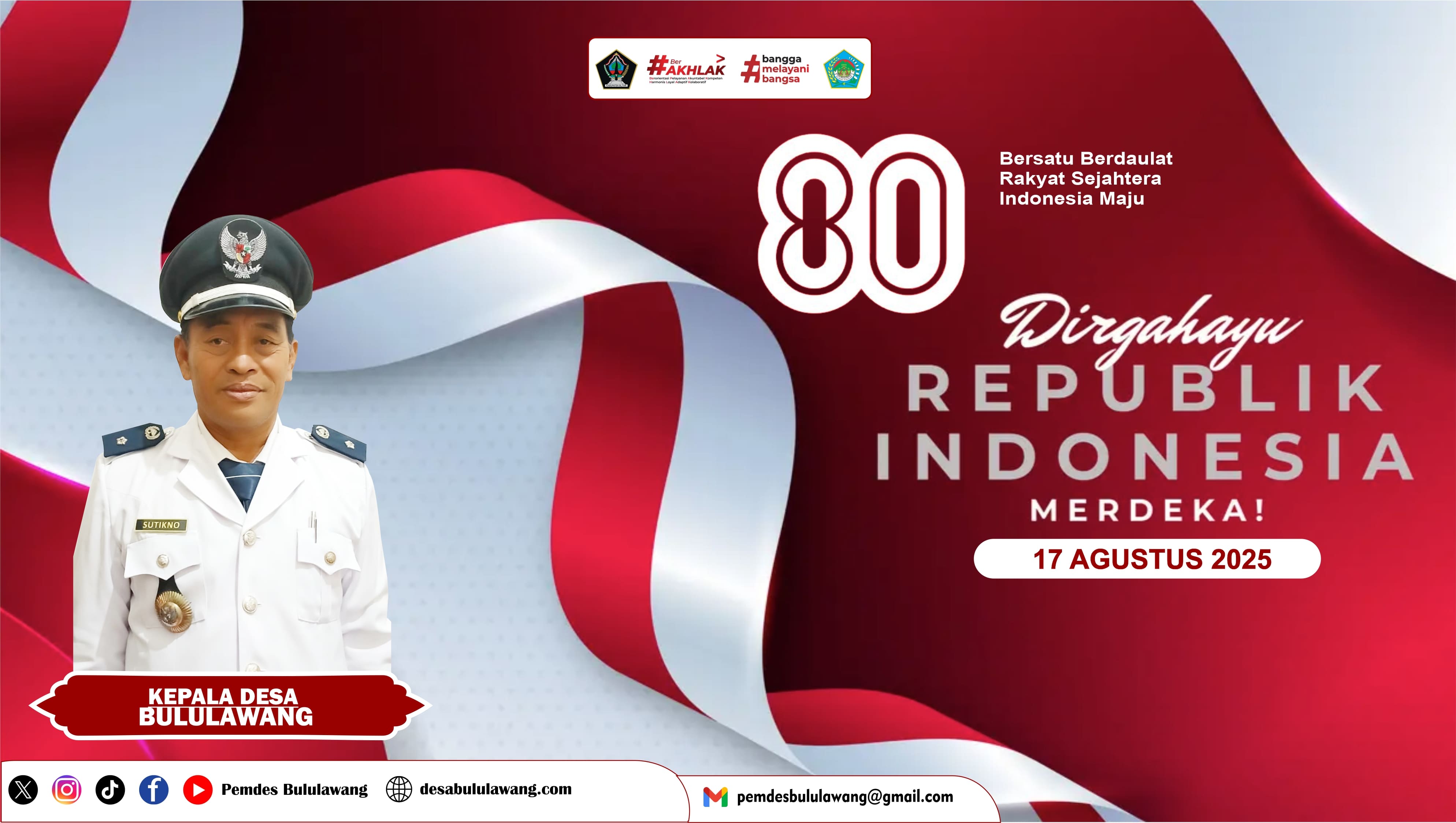 Pemerintah Desa Bululawang Mengucapkan Dirgahayu Indonesia yang ke-80